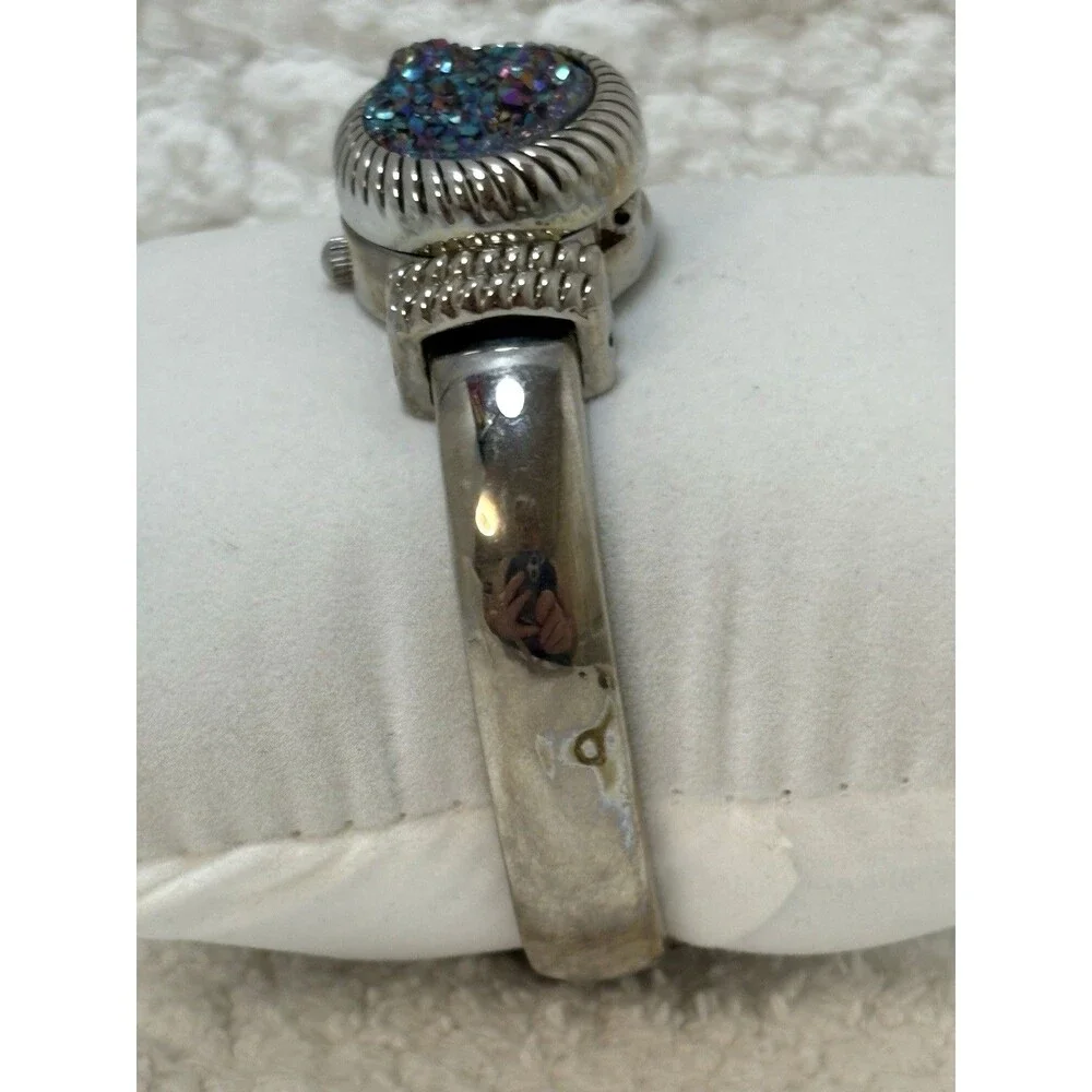 Gem Essence Women’s Wrist Watch Cover Flip Over Face Druzy Sparkle Bejeweled